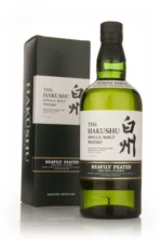 Suntory Hakushu Heavily Peated 2013 bottle with black label and red peat symbol, 700ml, 58.7% ABV