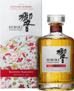 Hibiki Blossom Harmony bottle with soft pink label and cherry blossom design, 700ml, 43% ABV