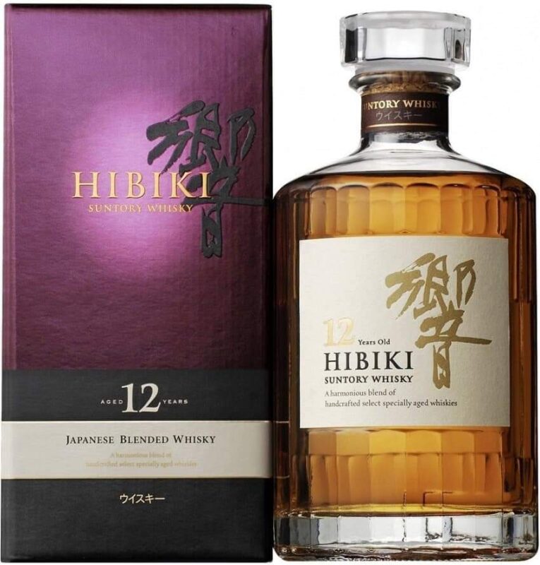 Hibiki 12 Year Old Hibiki 12 Year Old bottle with iconic 24-faceted glass and gold label, 700ml, 43% ABV