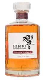 Hibiki Blossom Harmony bottle with soft pink label and cherry blossom design, 700ml, 43% ABV