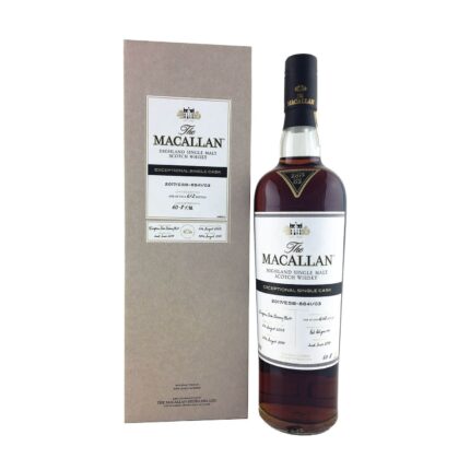 Macallan Single Cask 2017 in its original wooden box with cask details