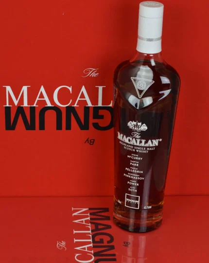 Macallan Masters of Photography Magnum Edition in its black gift box with Magnum Photos branding and photo book