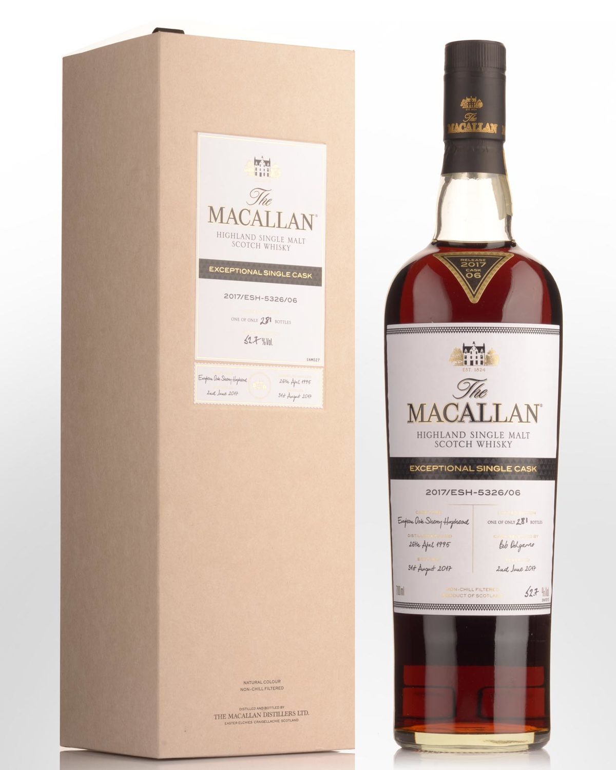Macallan cask 2017 5 Macallan Cask 6 2017 in its original wooden box with cask details