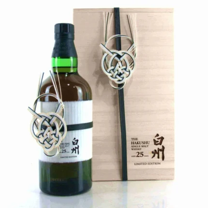 Hakushu 25 Year Old bottle in its original distillery-exclusive gift box