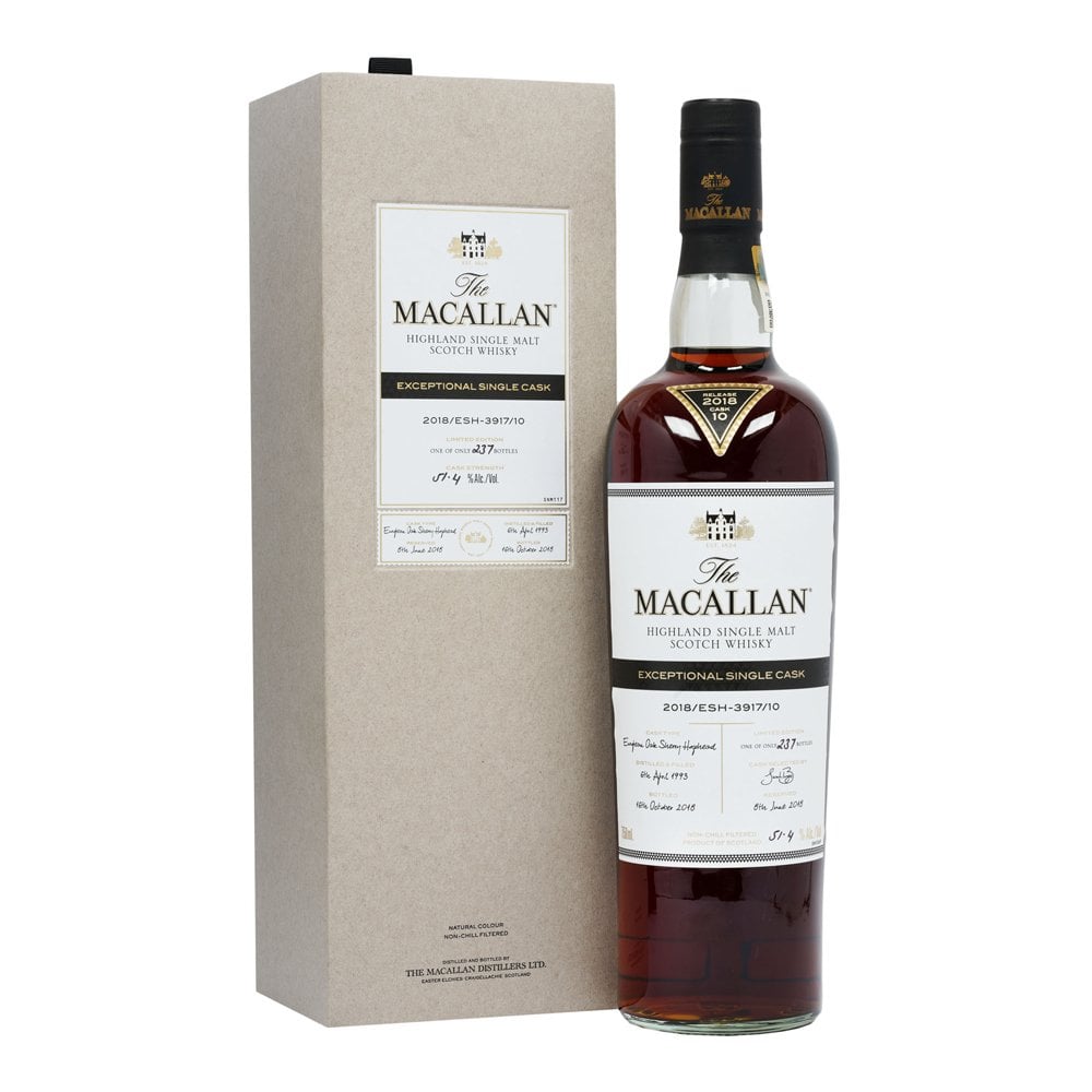 macallan-1993-25-year-old-exceptional-single-cask-2018 Macallan Cask 8 2018 in its original wooden box with cask details