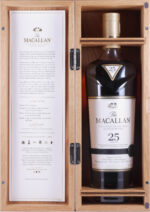 The Macallan Sherry Oak 25 Year Old 2018 bottle with deep amber liquid and gold label, 700ml, 43% ABV