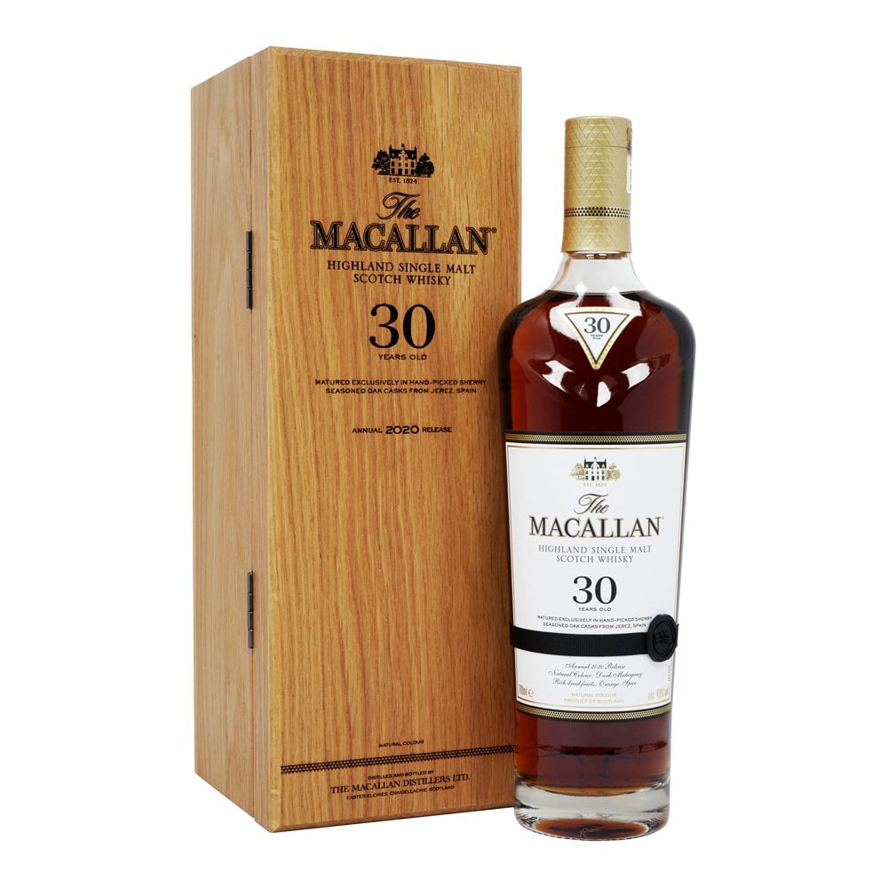 macallan-30-year-old-sherry-oak-2020-release-p7716-13209_image Macallan 30 Year Old 2020 in its original wooden gift box with Macallan crest and 2020 release year