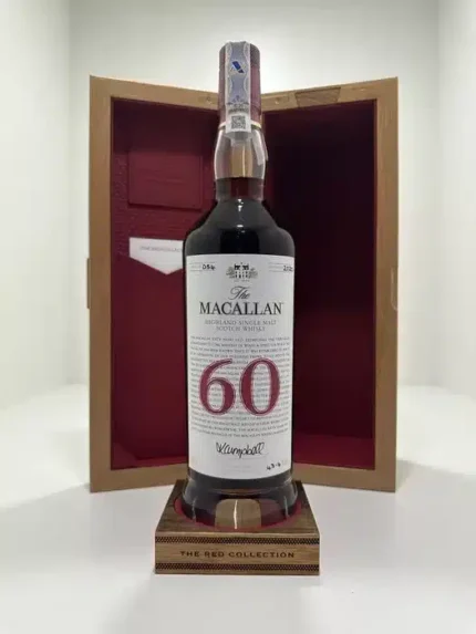 Macallan 60 Red Collection in its red lacquered luxury case with magnetic closure