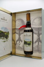 Macallan Folio 2 in its book-inspired black gift box with gold calligraphy, travel retail exclusive
