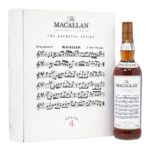 Macallan Folio 4 in its luxury black gift box with textured finish and gold calligraphy, travel retail exclusive