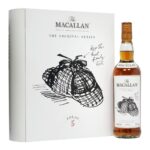 Macallan Folio 5 in its luxury black gift box with matte finish and gold calligraphy, travel retail exclusive