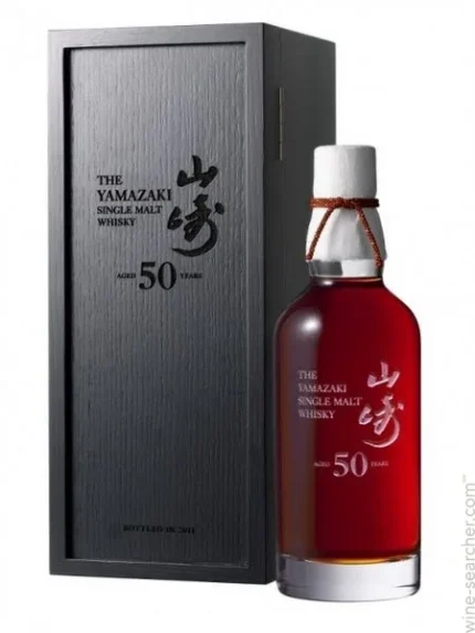 Yamazaki 50 Year Old in paulownia wood box with gold Suntory heritage detailing